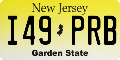 NJ license plate I49PRB
