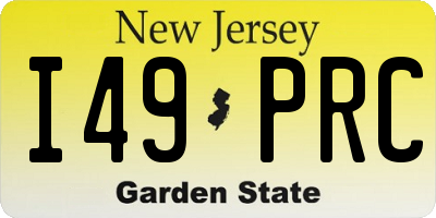 NJ license plate I49PRC