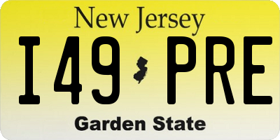 NJ license plate I49PRE