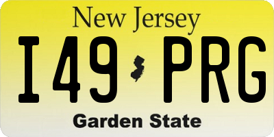 NJ license plate I49PRG