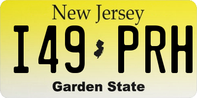 NJ license plate I49PRH