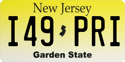 NJ license plate I49PRI