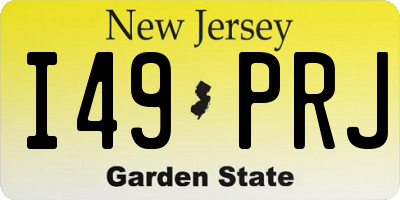 NJ license plate I49PRJ