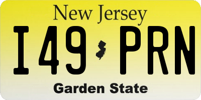 NJ license plate I49PRN