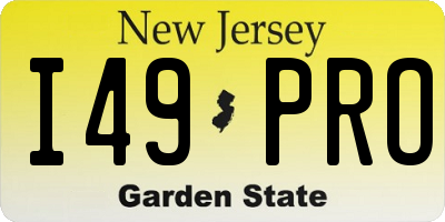 NJ license plate I49PRO