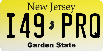 NJ license plate I49PRQ