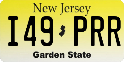 NJ license plate I49PRR