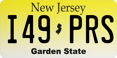 NJ license plate I49PRS