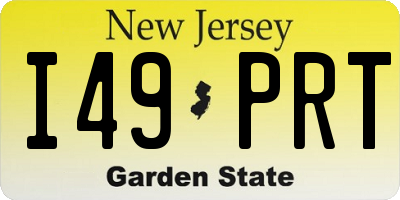 NJ license plate I49PRT