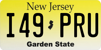 NJ license plate I49PRU