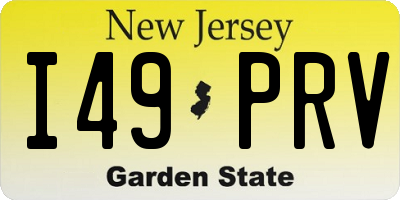 NJ license plate I49PRV