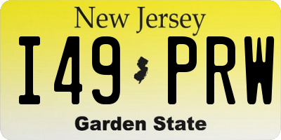 NJ license plate I49PRW