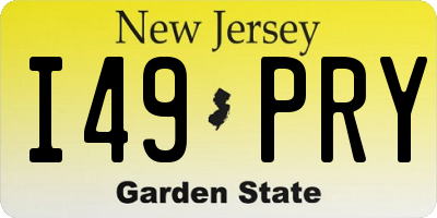 NJ license plate I49PRY