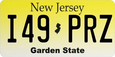 NJ license plate I49PRZ