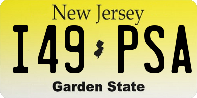 NJ license plate I49PSA