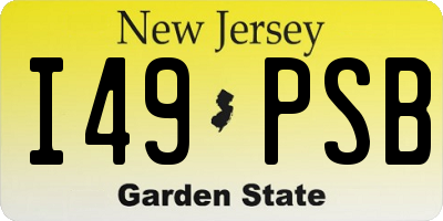 NJ license plate I49PSB