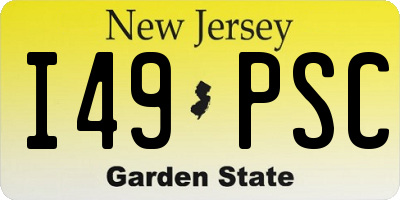 NJ license plate I49PSC