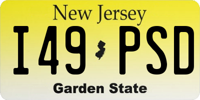 NJ license plate I49PSD