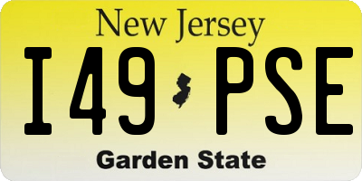 NJ license plate I49PSE
