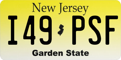 NJ license plate I49PSF