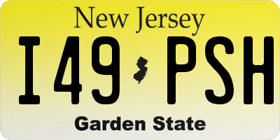 NJ license plate I49PSH