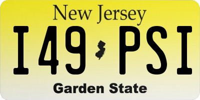 NJ license plate I49PSI