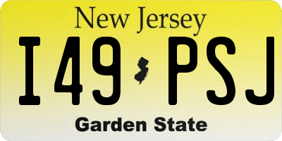 NJ license plate I49PSJ
