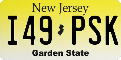 NJ license plate I49PSK
