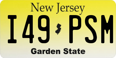 NJ license plate I49PSM