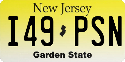 NJ license plate I49PSN