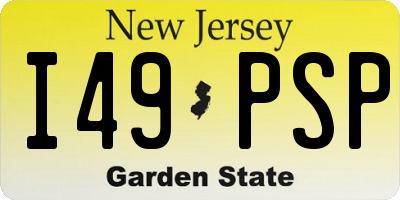 NJ license plate I49PSP