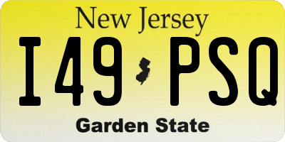 NJ license plate I49PSQ
