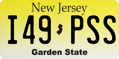 NJ license plate I49PSS