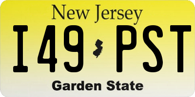 NJ license plate I49PST