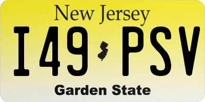 NJ license plate I49PSV