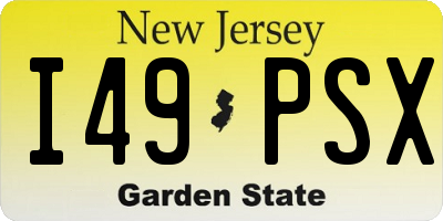 NJ license plate I49PSX