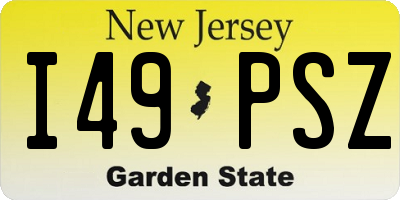 NJ license plate I49PSZ