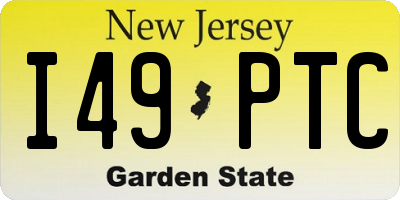 NJ license plate I49PTC