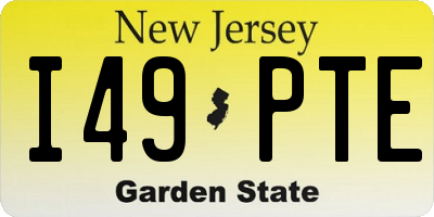 NJ license plate I49PTE