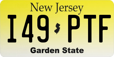 NJ license plate I49PTF