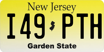 NJ license plate I49PTH