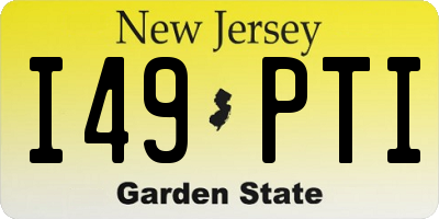 NJ license plate I49PTI