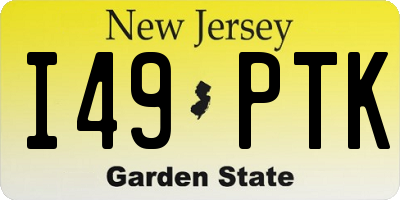 NJ license plate I49PTK