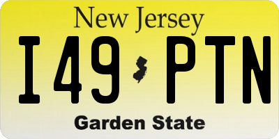 NJ license plate I49PTN