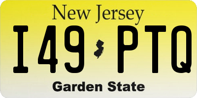 NJ license plate I49PTQ