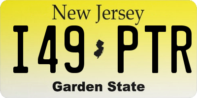 NJ license plate I49PTR