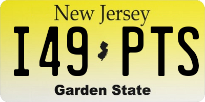 NJ license plate I49PTS