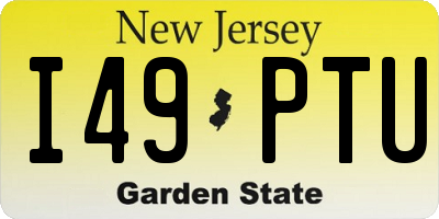 NJ license plate I49PTU
