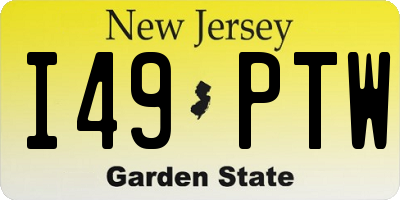 NJ license plate I49PTW