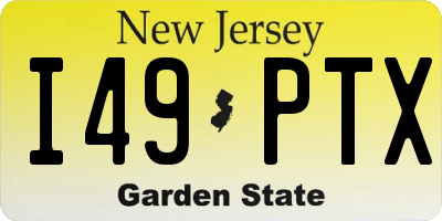 NJ license plate I49PTX
